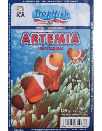 Artemia congelada blíster de 100 gramos 30 pastillas