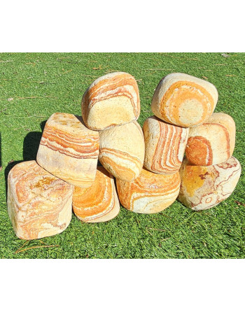 Roca pulida Multilayer Red 7 a 12 cm 5 kilos 8-10 piezas